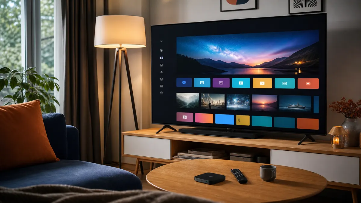 Installer l’IPTV sur Android TV et Google TV dans un salon moderne